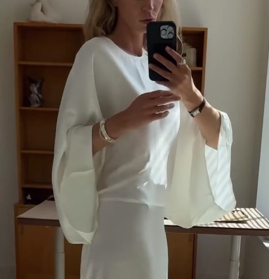 "Summer Breeze" Oversized White Boho Top