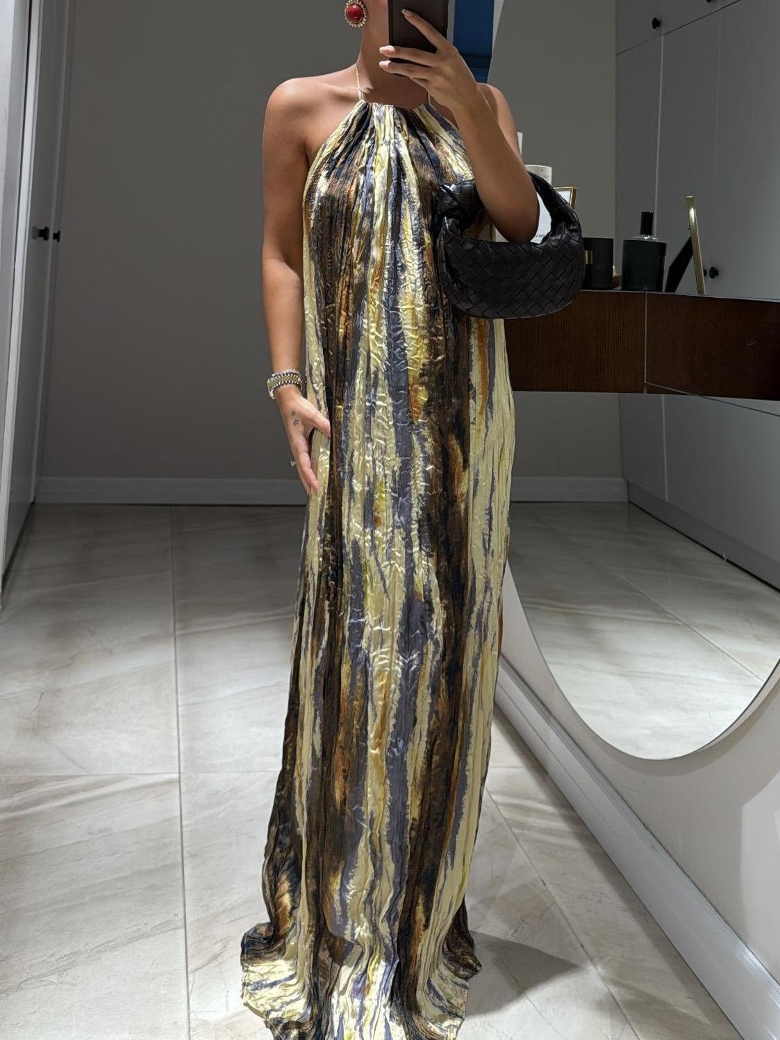 Elegant Halter - Neck Maxi Dress