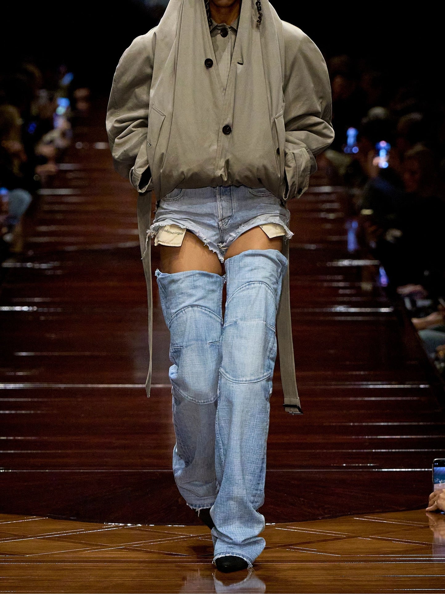 Oversized Cropped Cotton-gabardine Trench Coat
