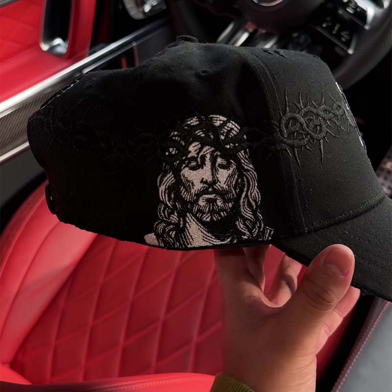 Distressed Embroidered Hat