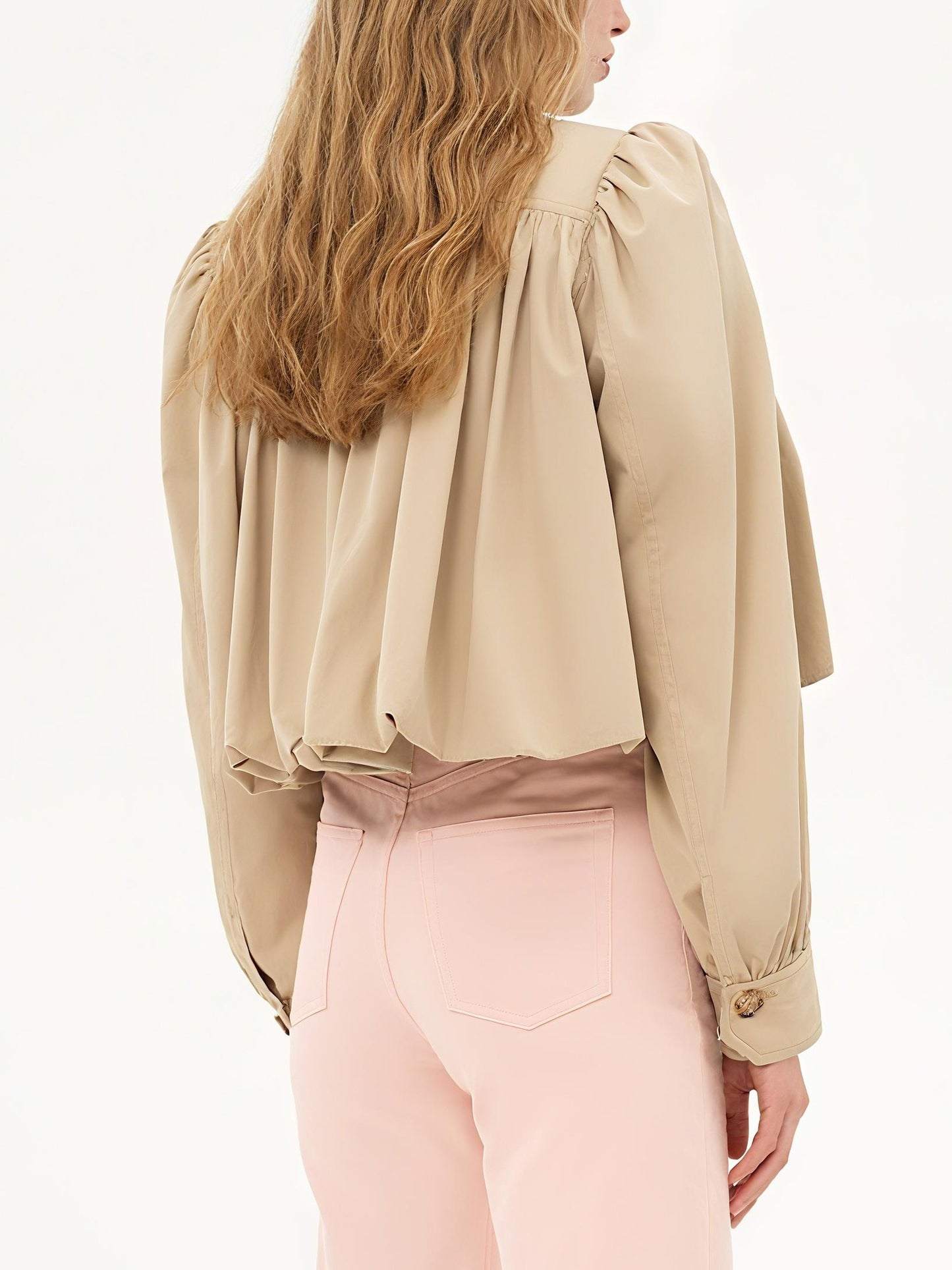 Elegant Puffed Sleeves Cropped Jacket