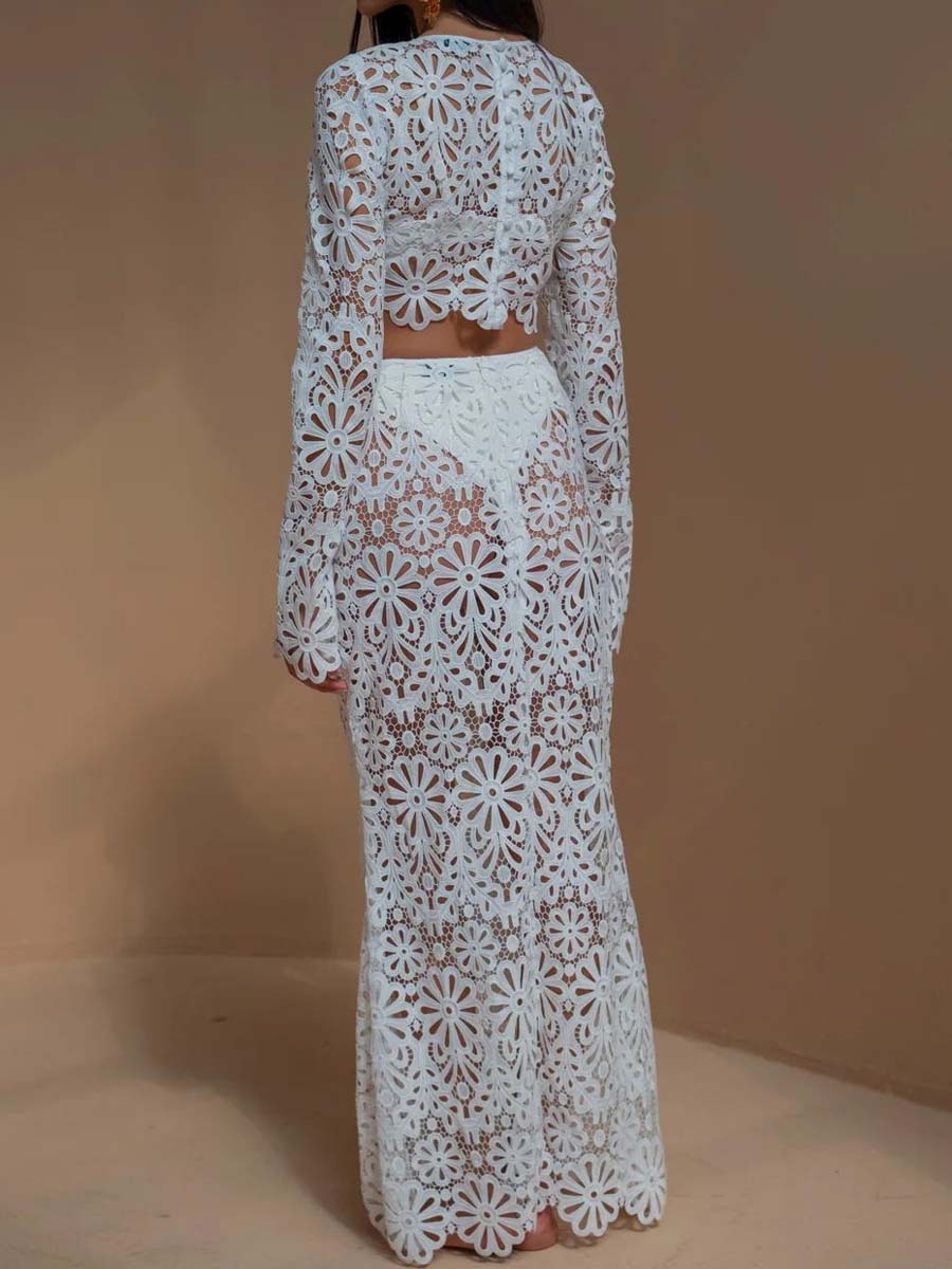 Cutout Lace Two-piece Dress