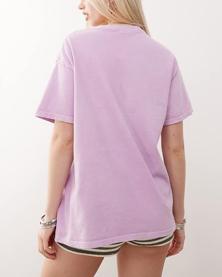 Chic Lemon Print Lavender T - shirt