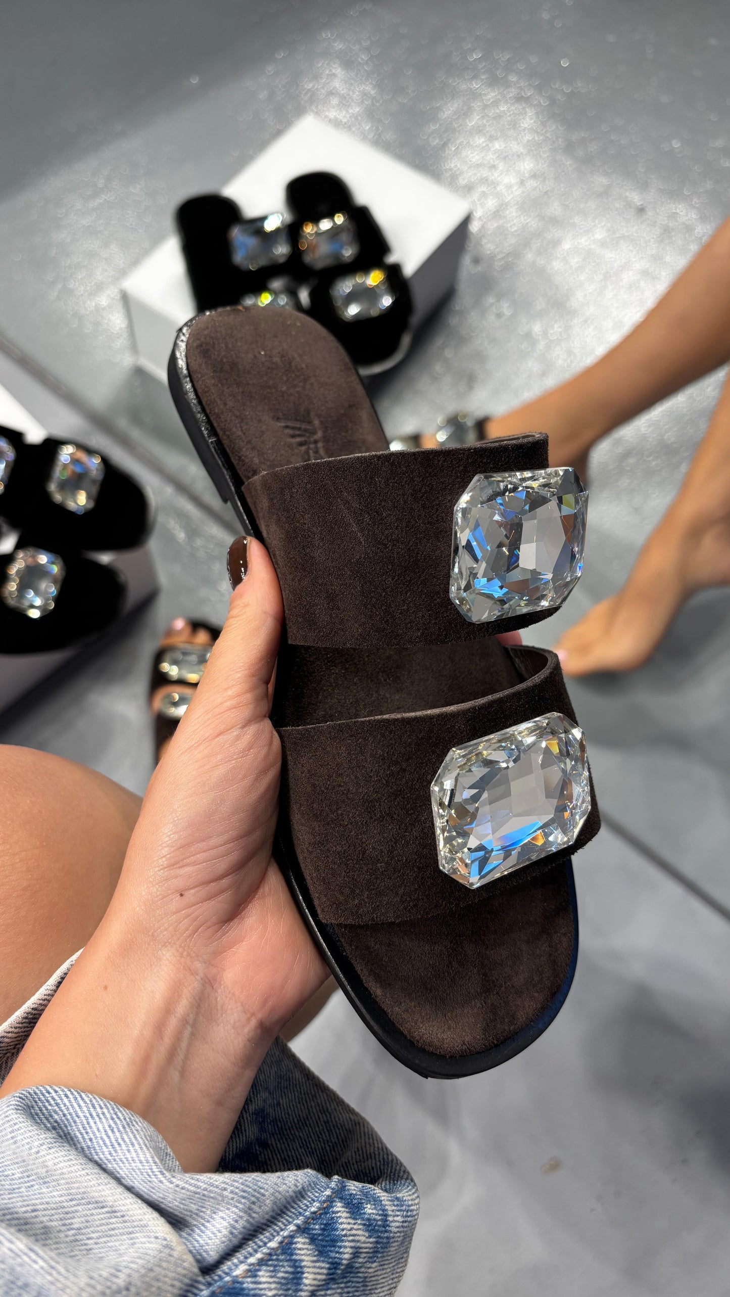 Large Rhinestone Flats