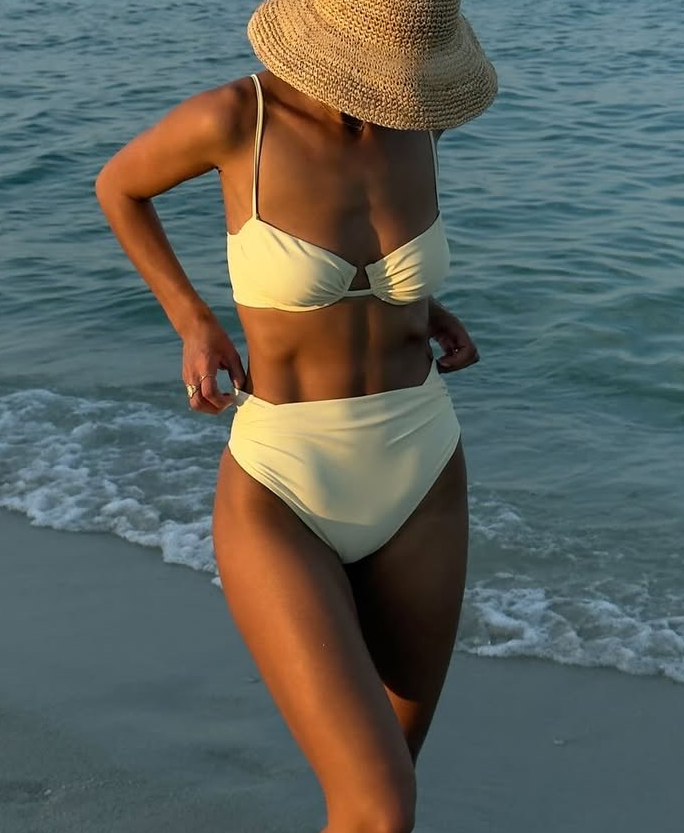 Elegant Light Yellow Lingerie / Bikini set