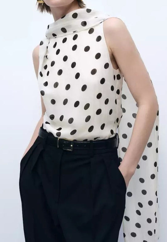 Polka - Dot Chiffon Camisole