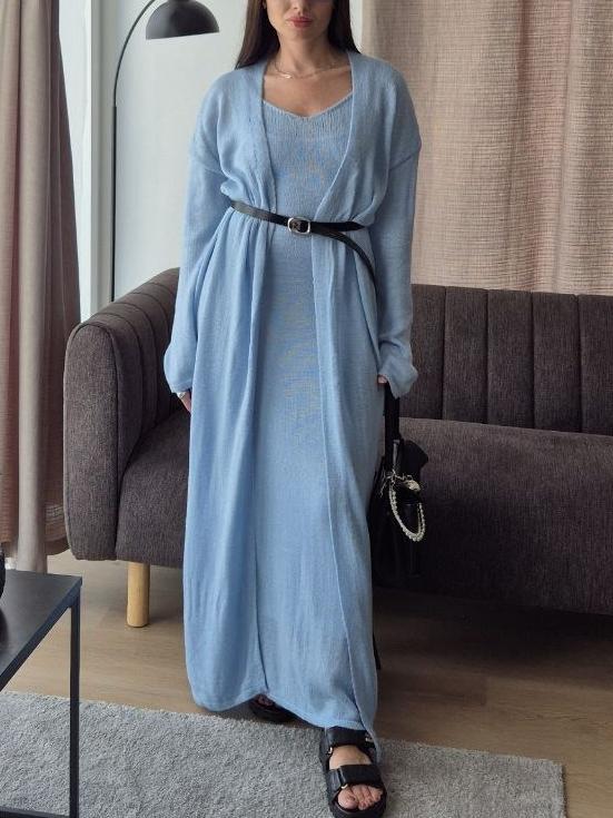 Elegant Knit Cardigan Set