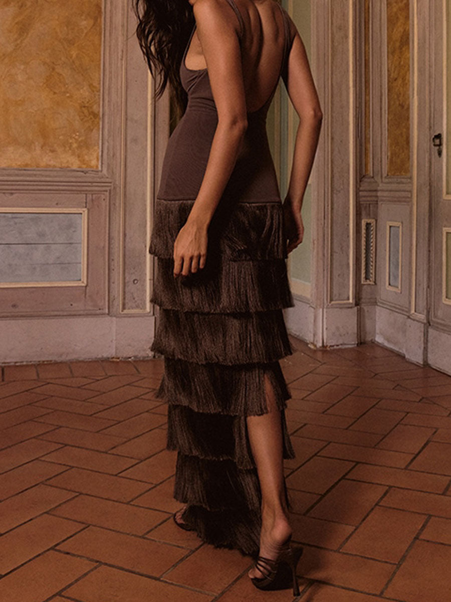 Tassel Knit Sling Dress