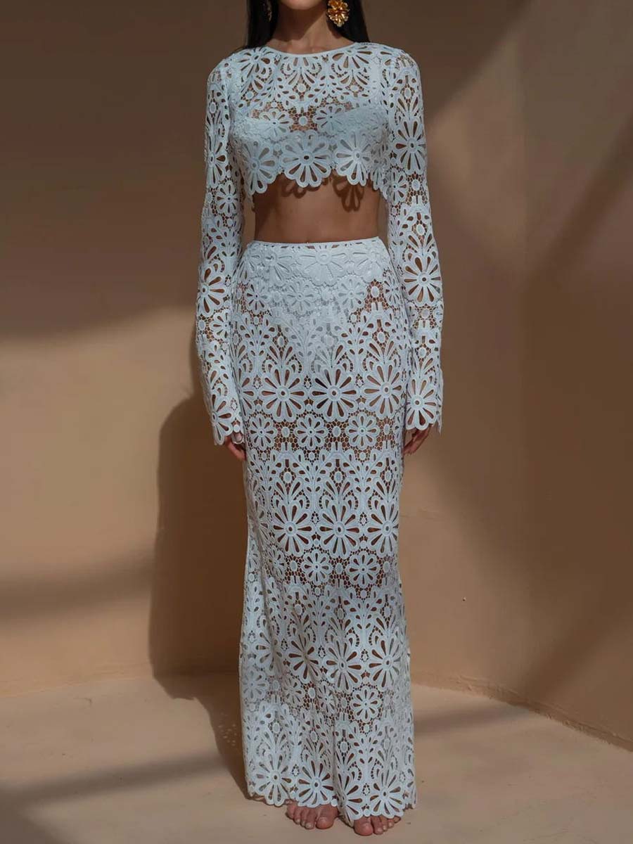 Cutout Lace Two-piece Dress