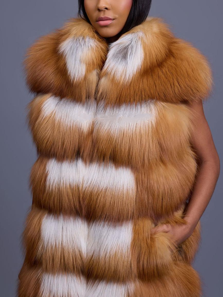 Long Fox Fur Vest