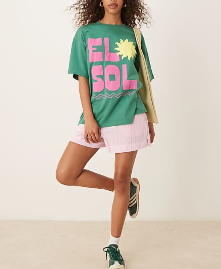 Vibrant Green 'El Sol' Graphic T - shirt