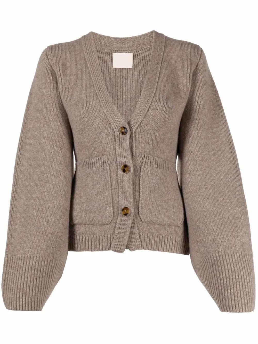 Stylish Beige Knit Cardigan