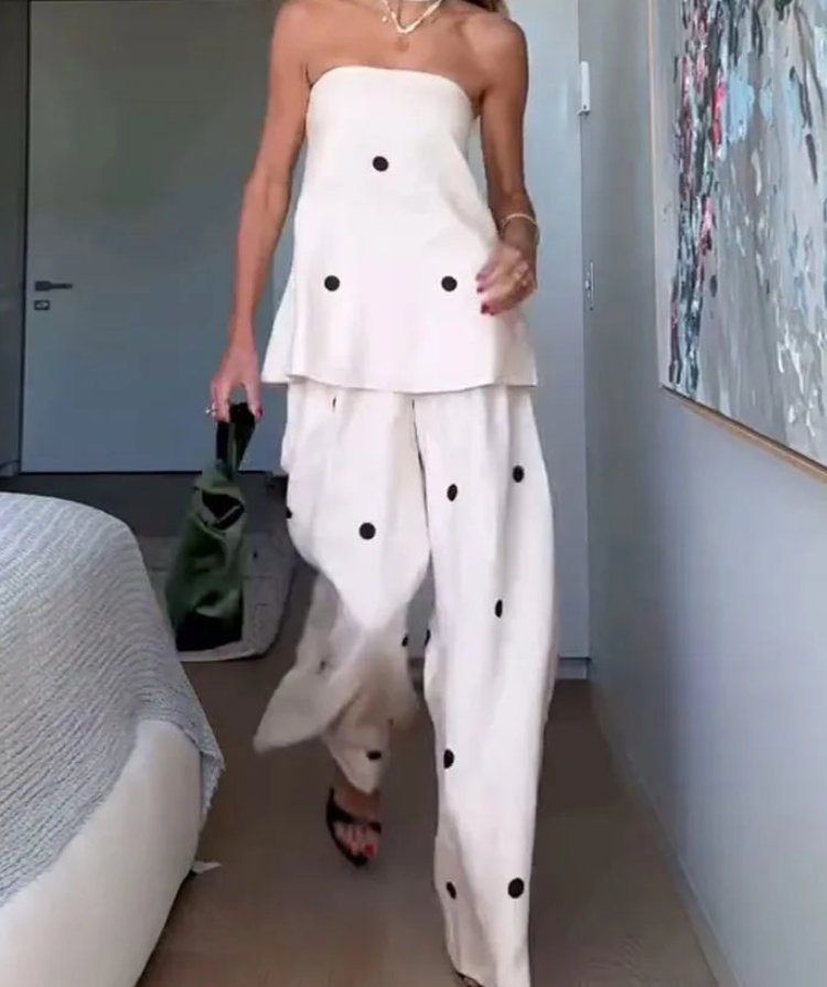 Chic Polka - dot Two Pieces Set
