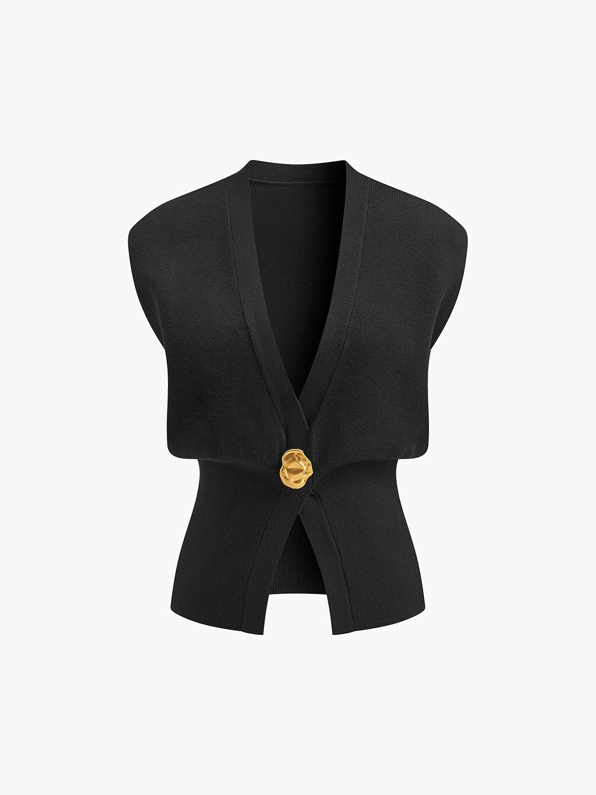 Elegant Button Sleeveless Knit Vest