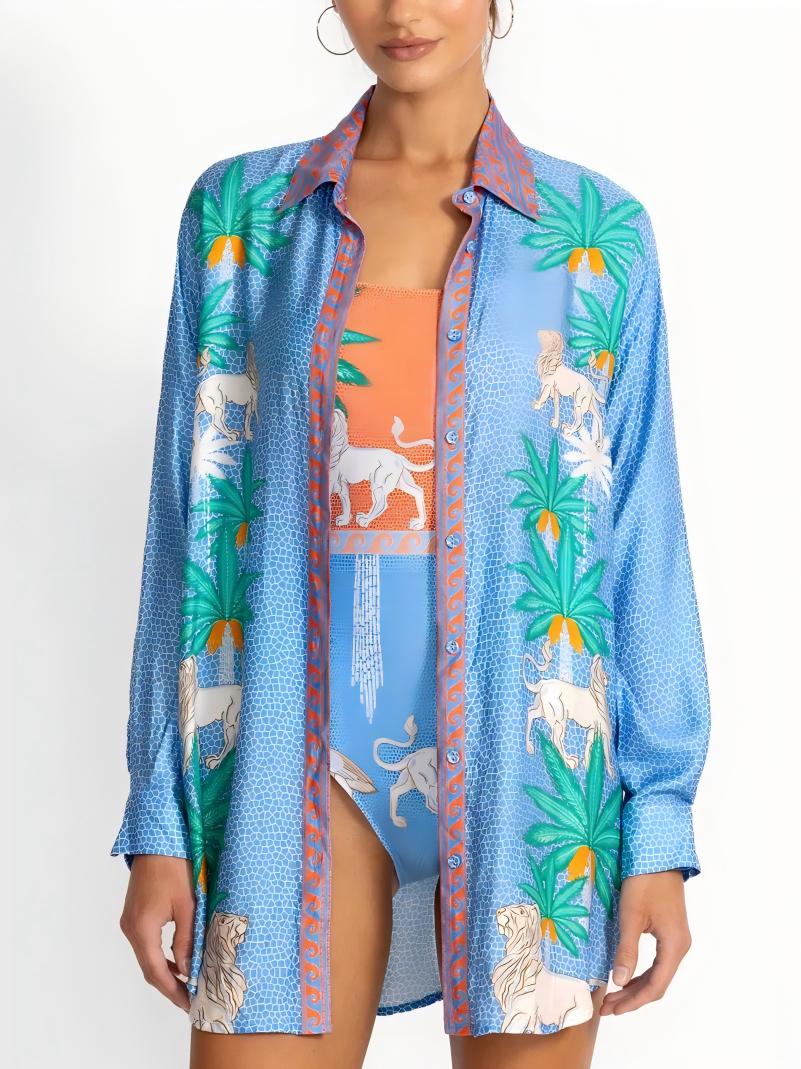 Stylish Blue Printed Shirt