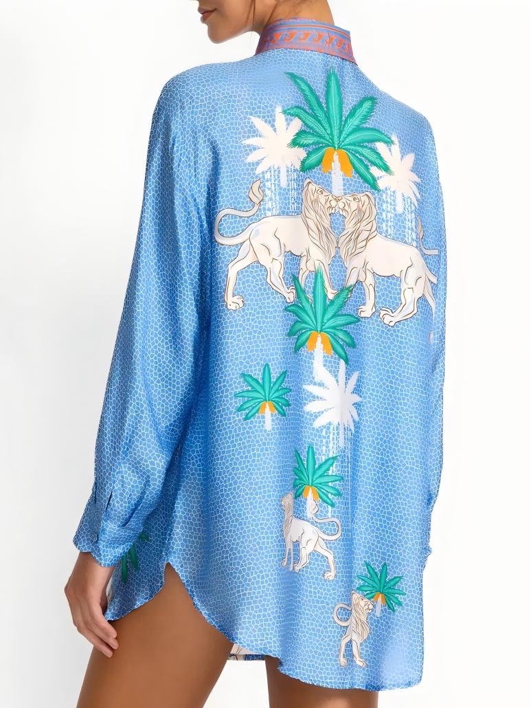 Stylish Blue Printed Shirt