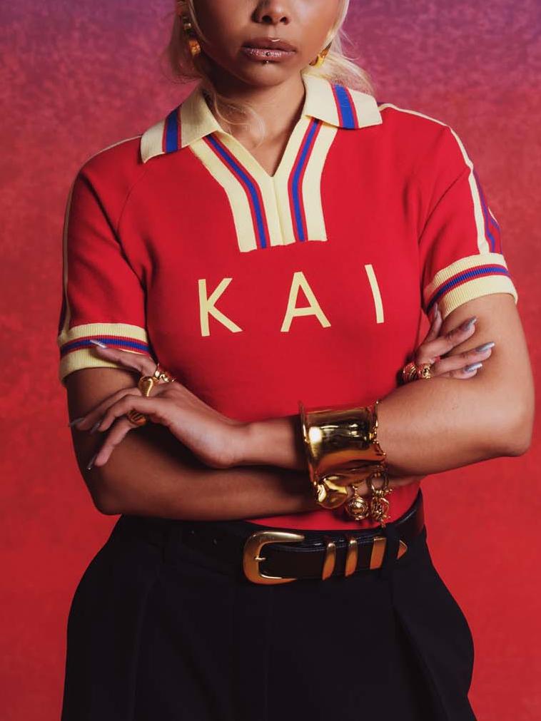 Customizable Knit Letter Polo Shirt - Personalized & Stylish