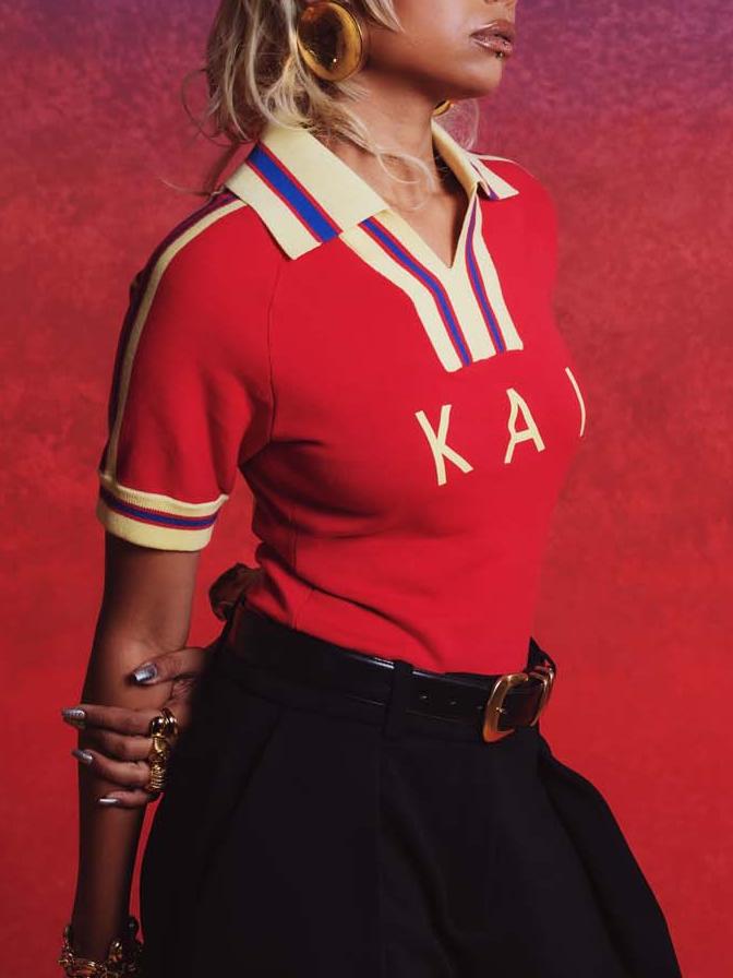 Customizable Knit Letter Polo Shirt - Personalized & Stylish