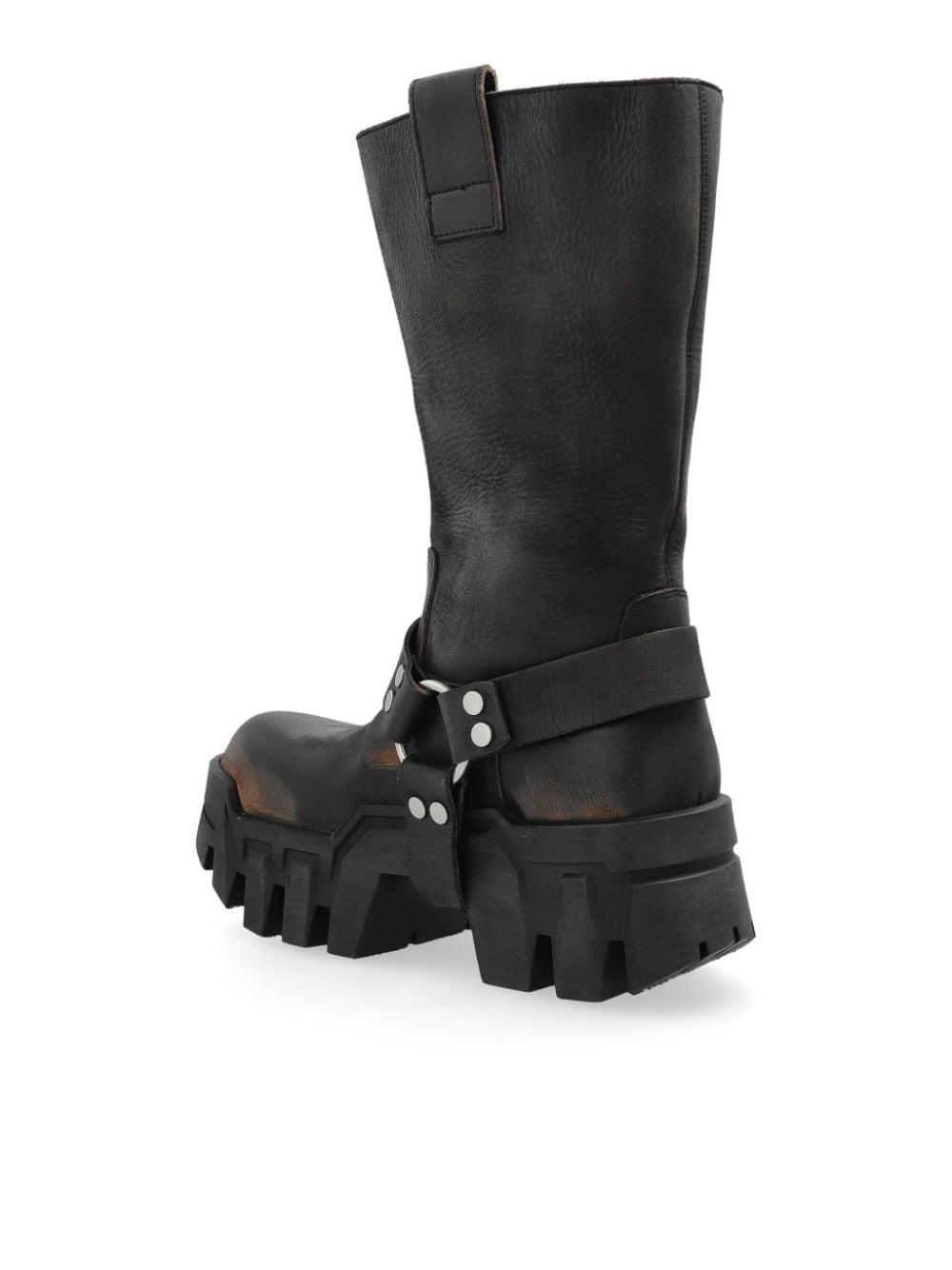Stylish Black High - Top Chunky Boots