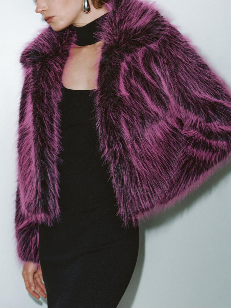 Luxury Faux Fur Cropped Jacket