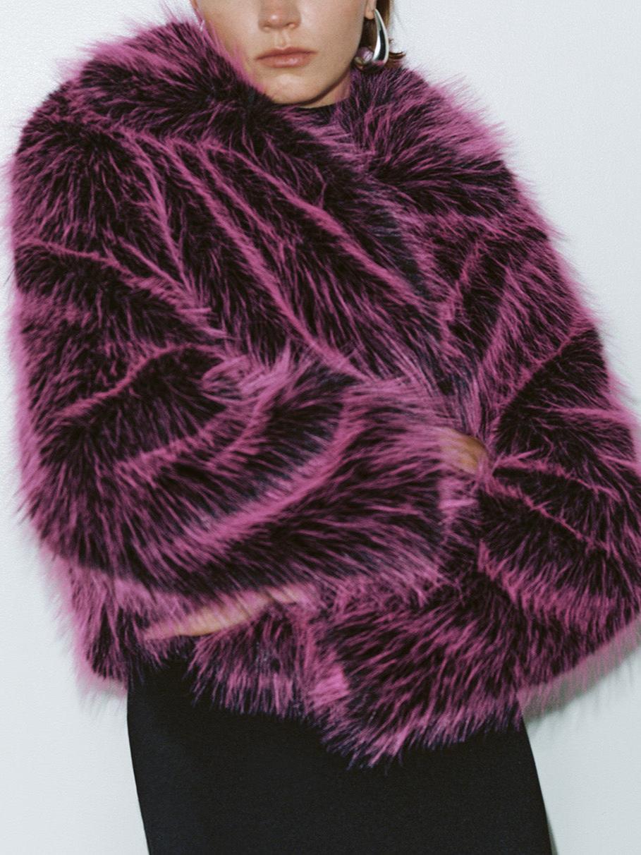Luxury Faux Fur Cropped Jacket