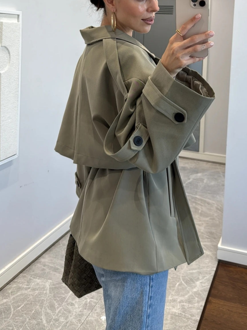 Oversized Drop Shoulder Trench Coat