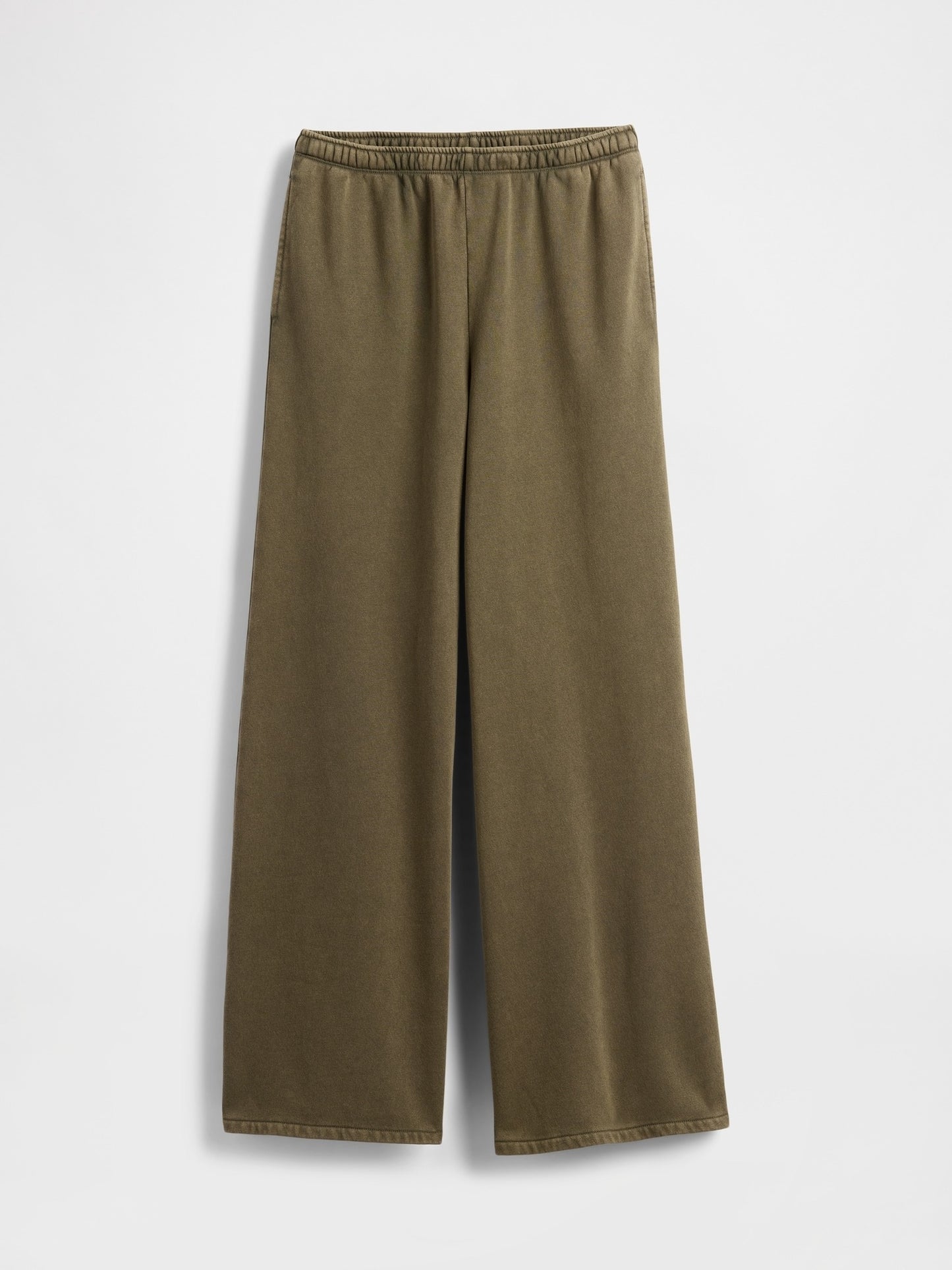 Olive Green Activewear Set: Hoodie with Wide - Leg Sweatpant