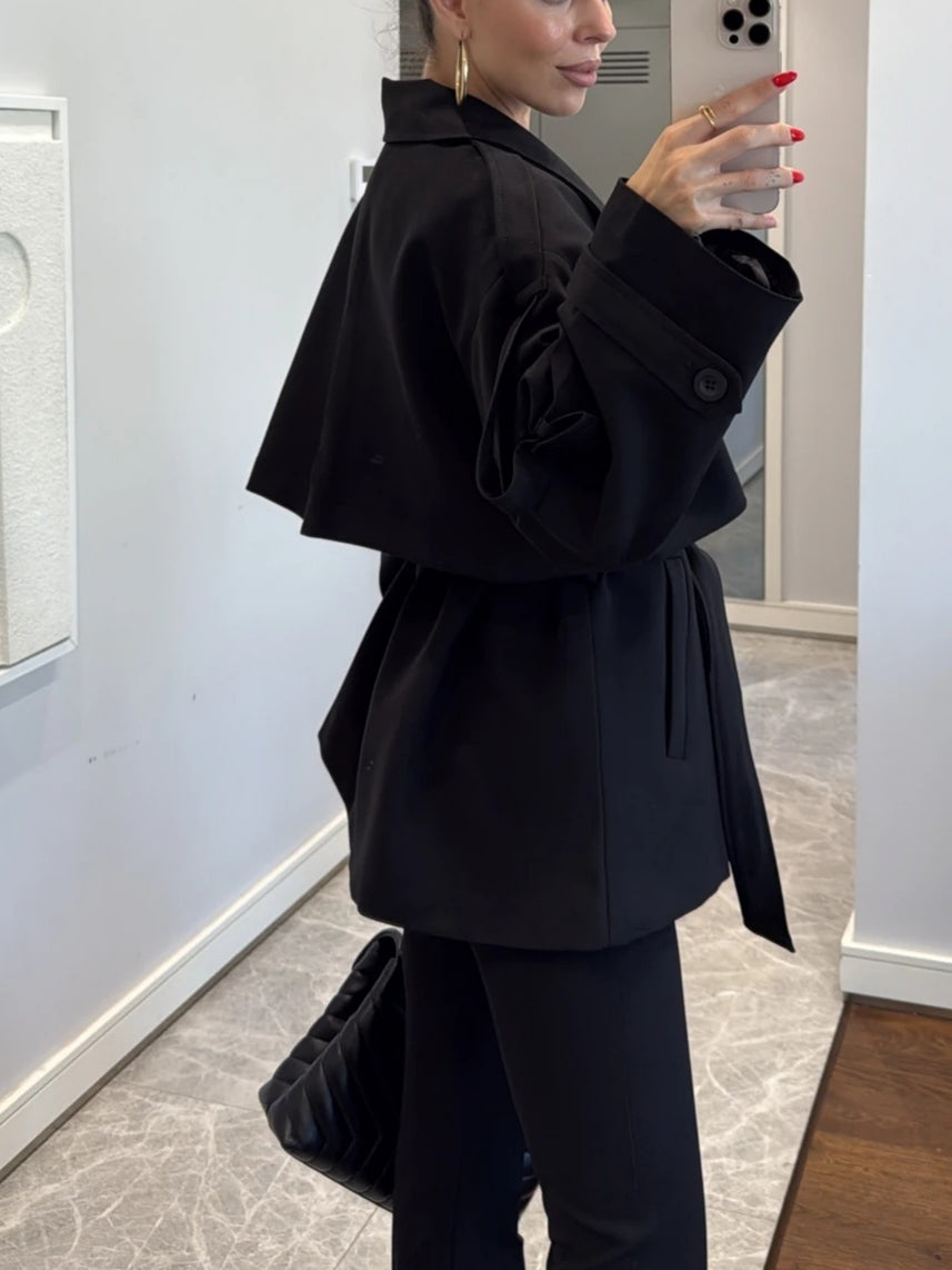 Oversized Drop Shoulder Trench Coat