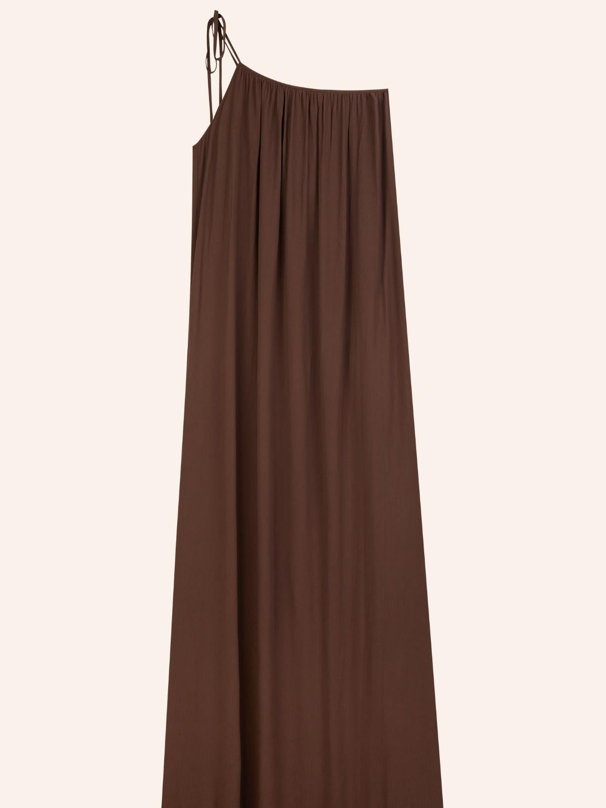 Elegant One - Shoulder Burgundy Maxi Dress