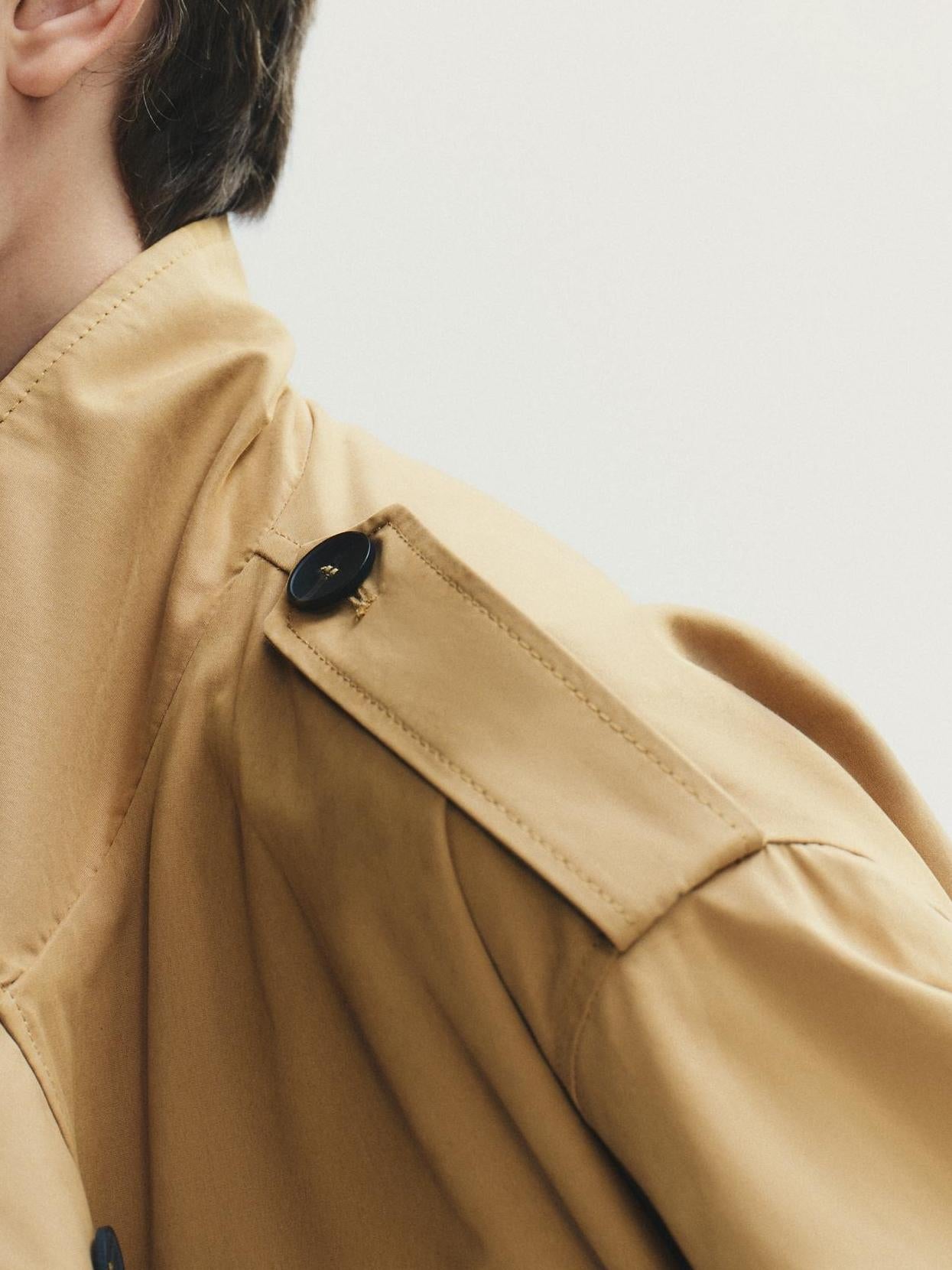 Stylish Camel Short Trench Coat