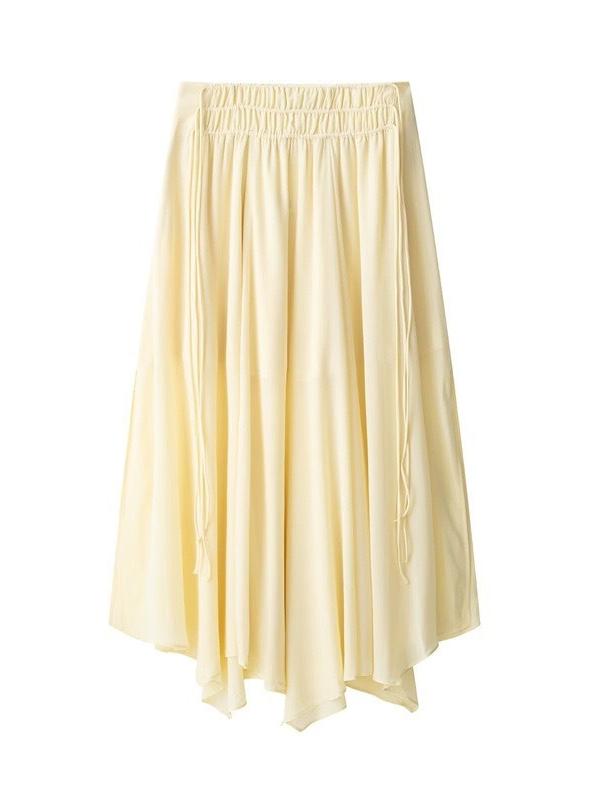 Elegant Light - Yellow Flowy Skirt
