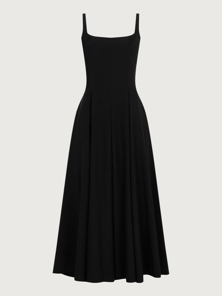 Elegant Square - Neck Sleeveless Maxi Dress