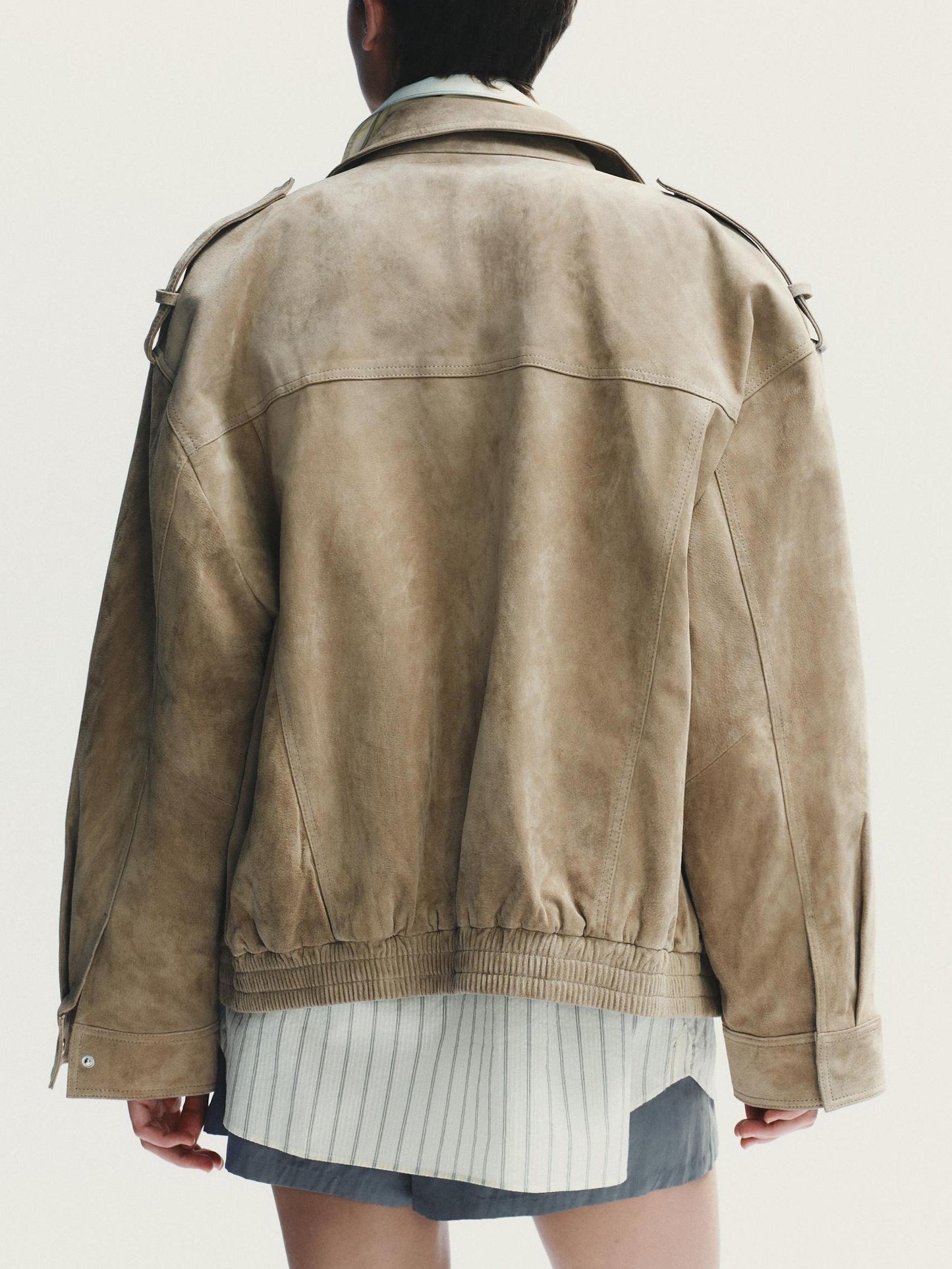 Suede Beige Leather Jacket