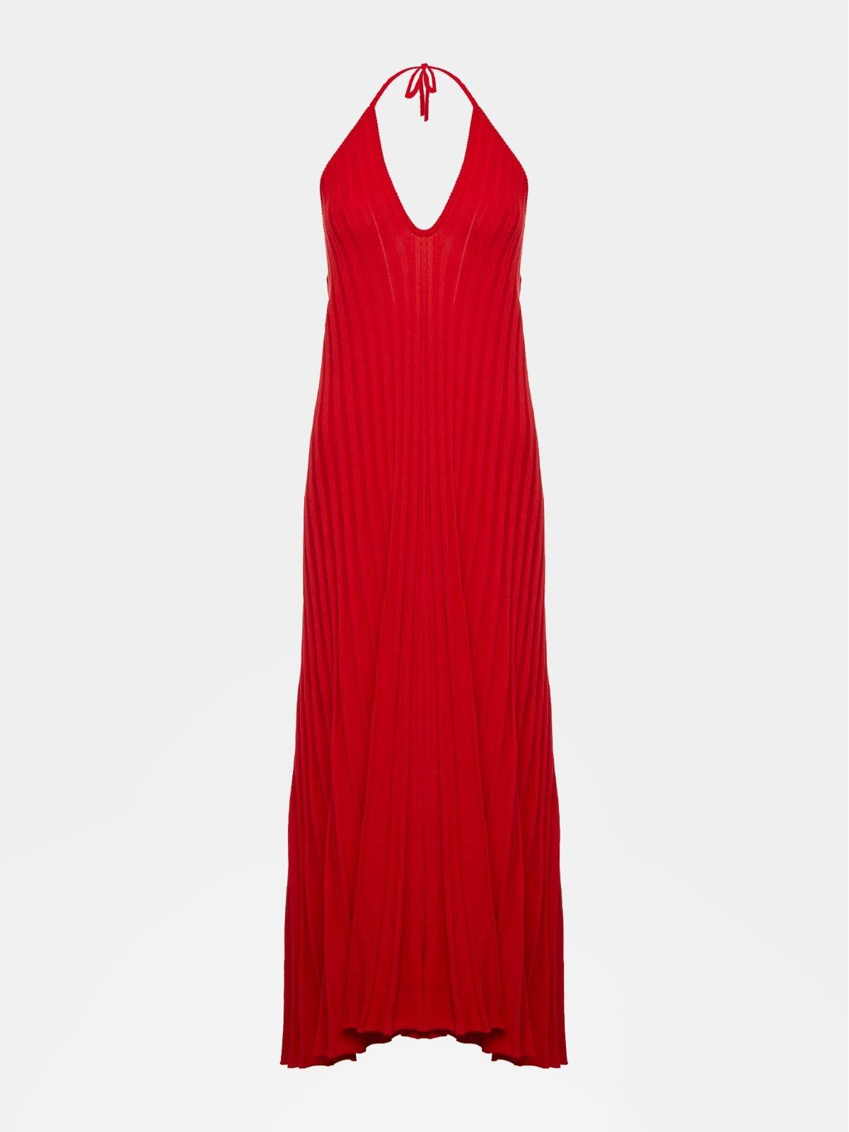 Elegant Halter Neck Red Lanzarote Maxi Dress