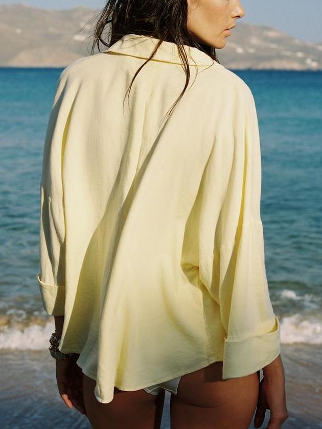 Elegant Beige Linen Blouse