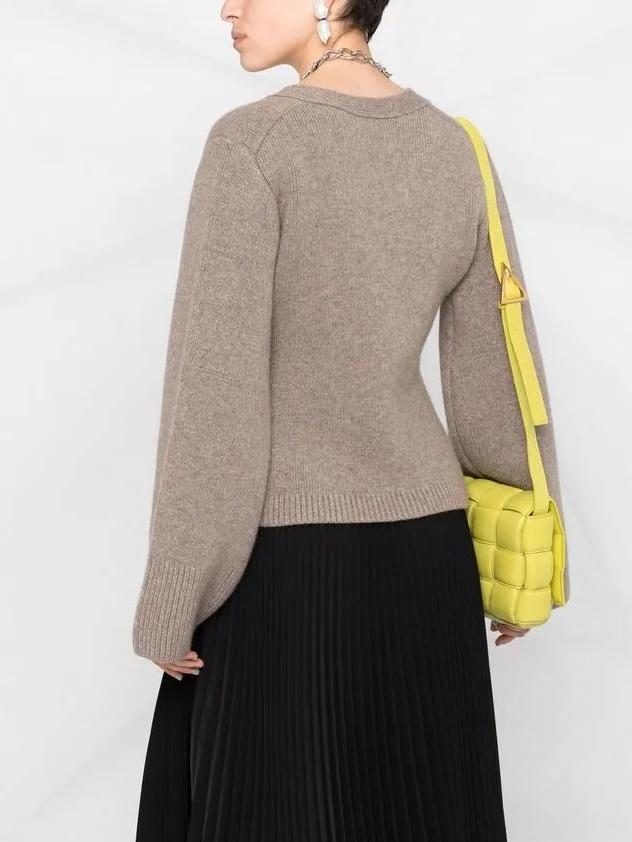 Stylish Beige Knit Cardigan