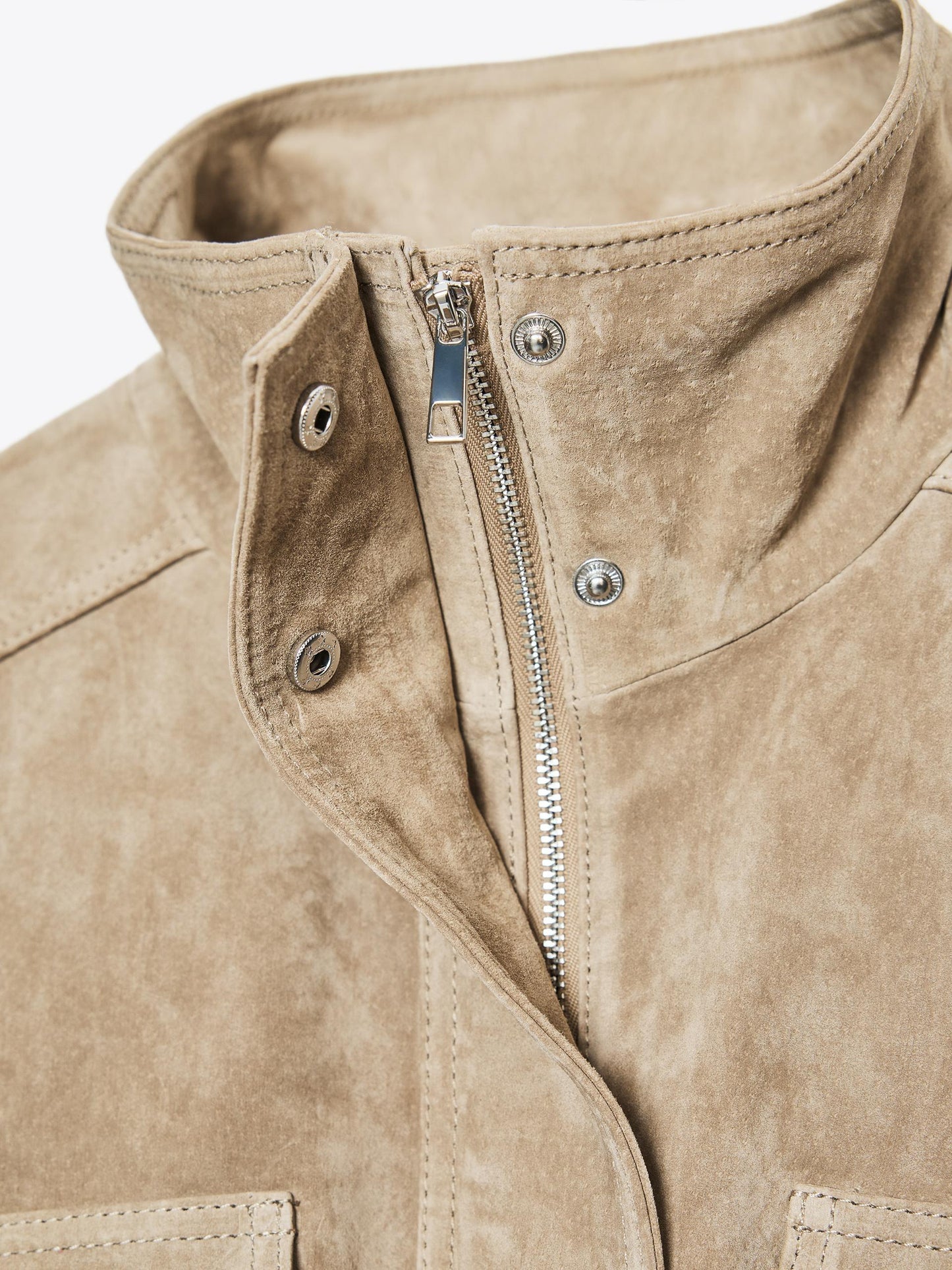 Suede Beige Leather Jacket