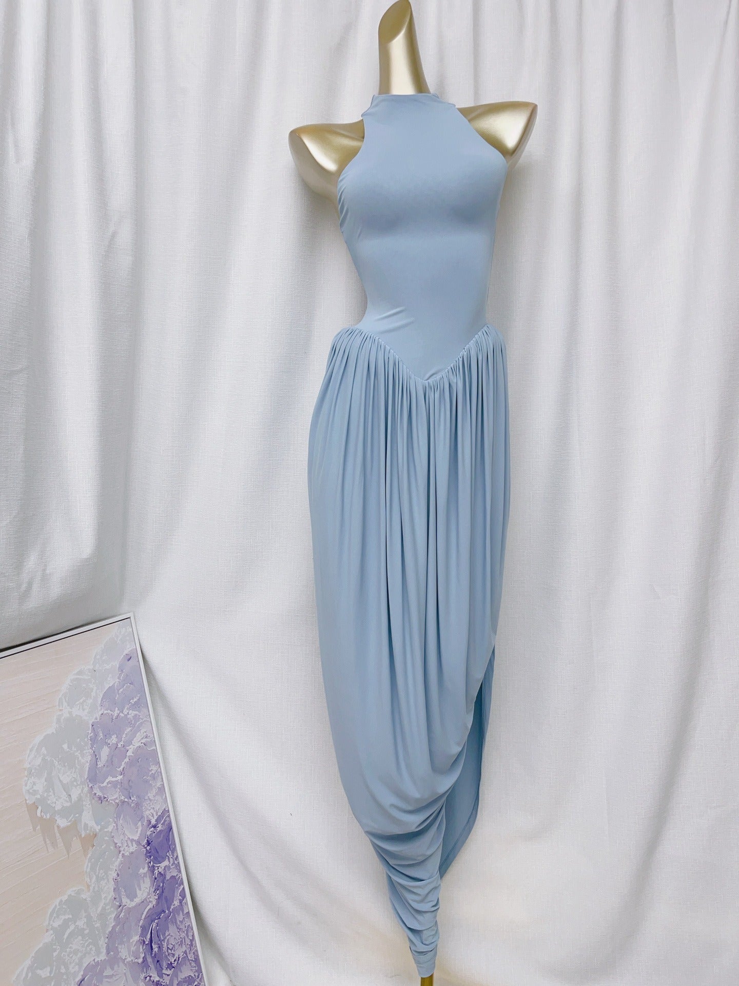 Elegant Halter Neck Maxi Dress