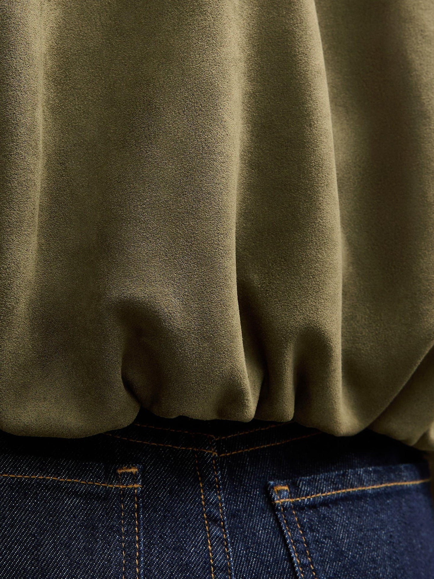 Faux Suede Bubblehem Bomber Jacket