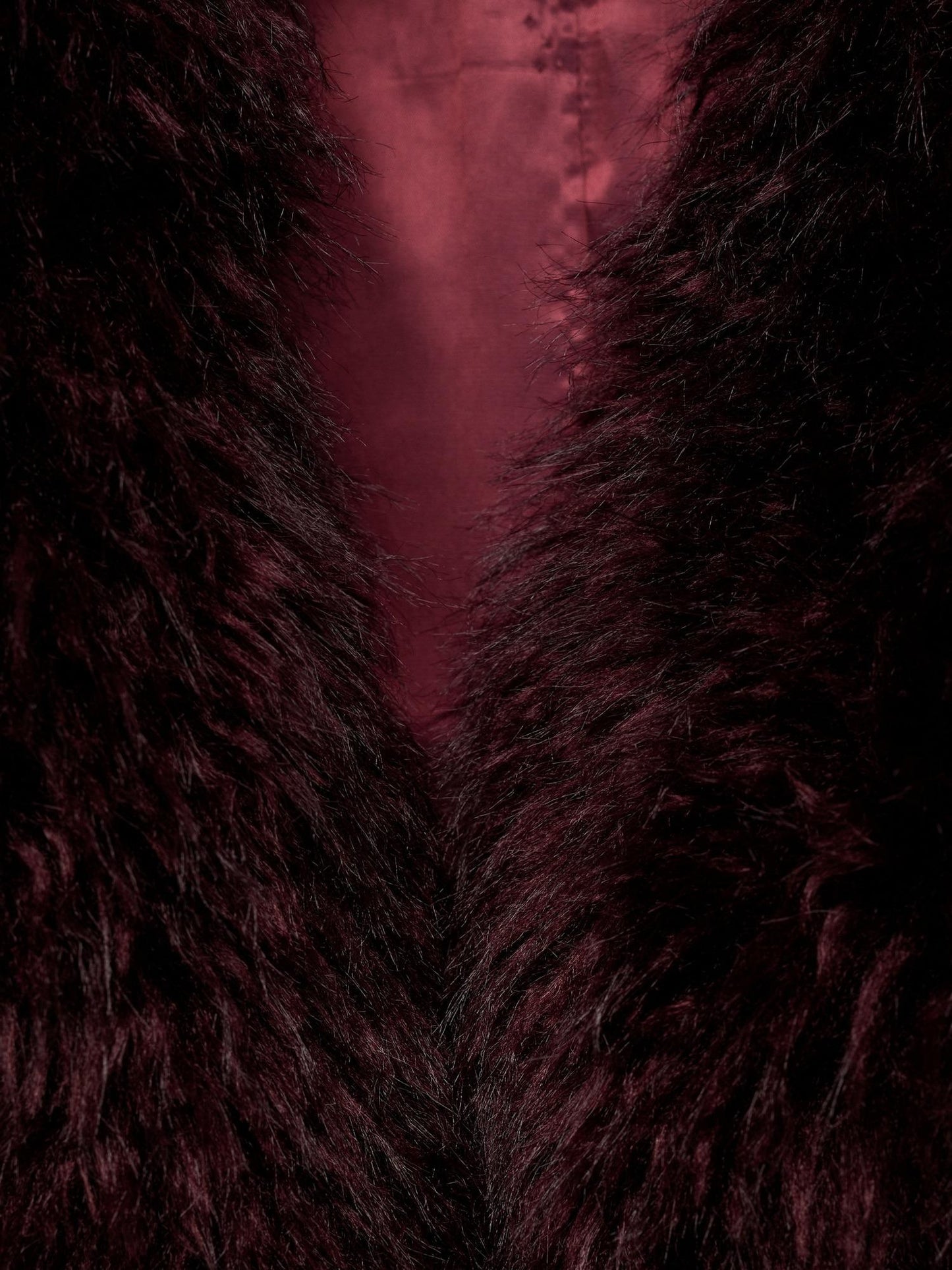 Faux fur jacket with lapels