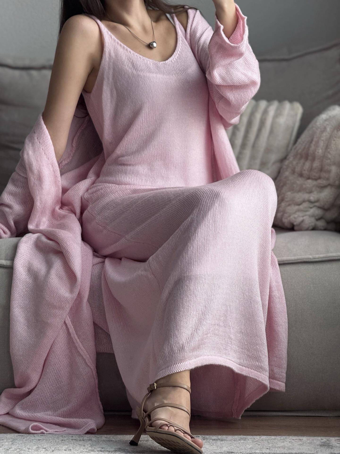 Elegant Knit Cardigan Set