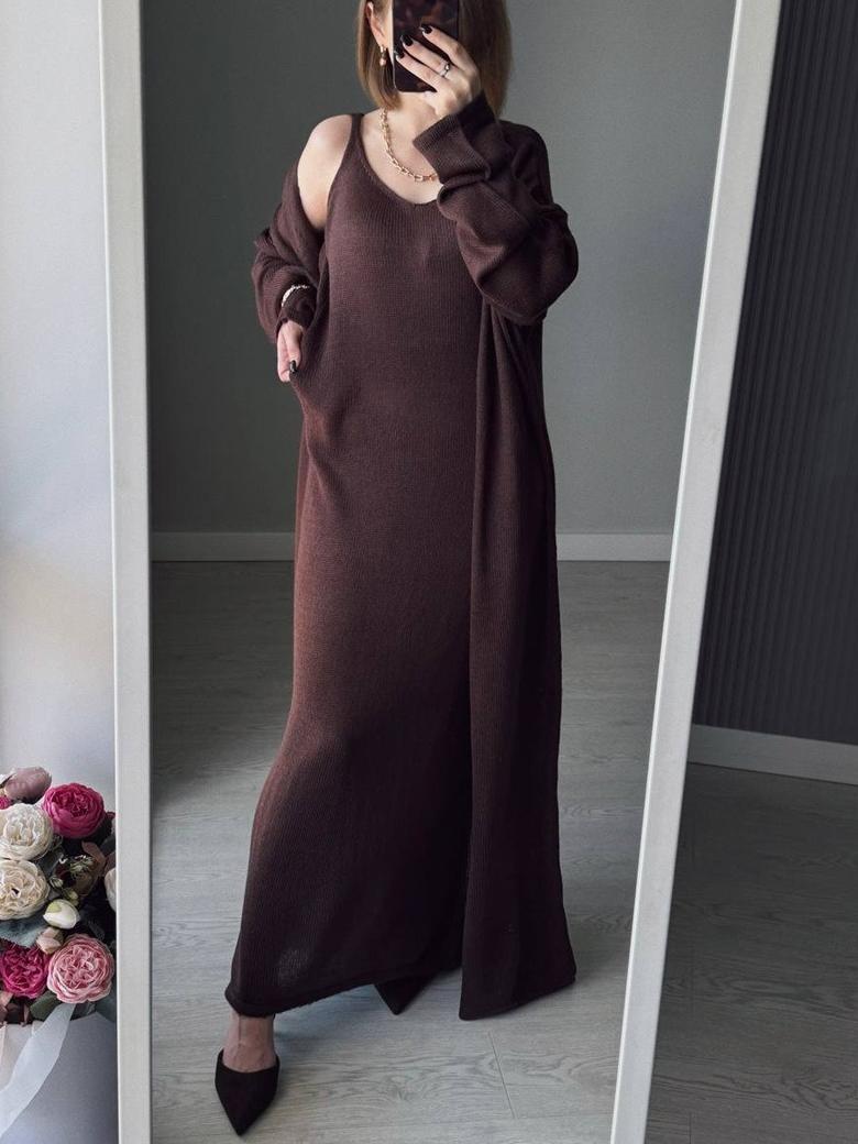 Elegant Knit Cardigan Set