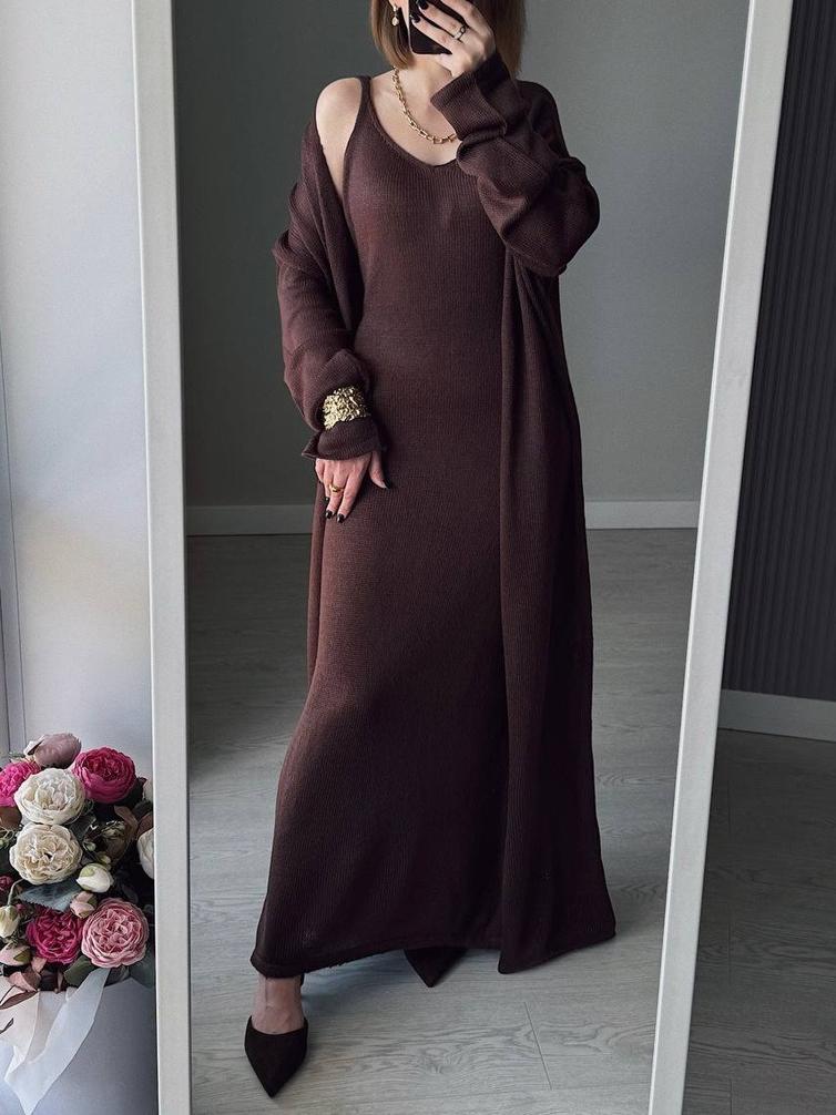 Elegant Knit Cardigan Set