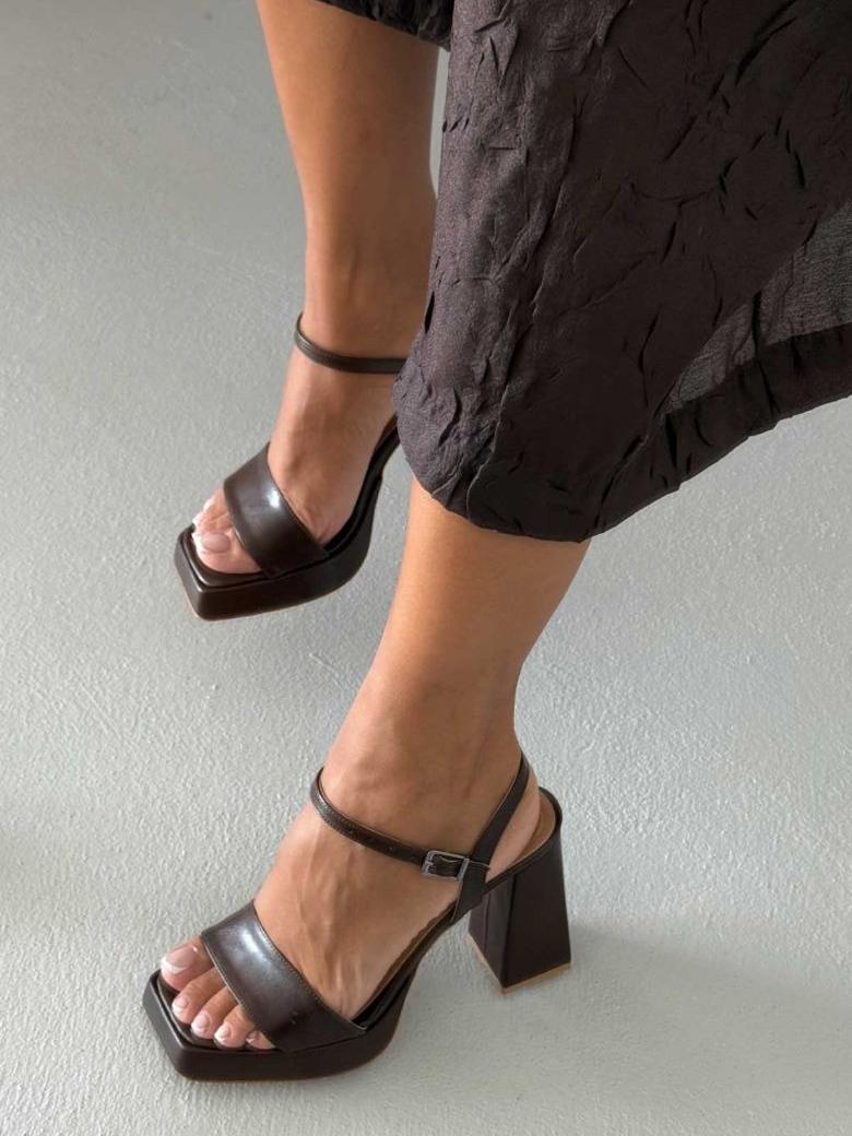 Stylish 11cm High - Heeled Sandals