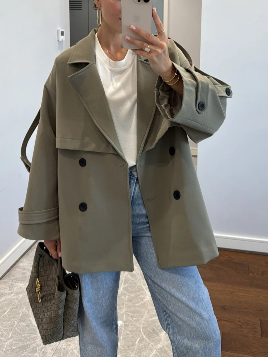 Oversized Drop Shoulder Trench Coat