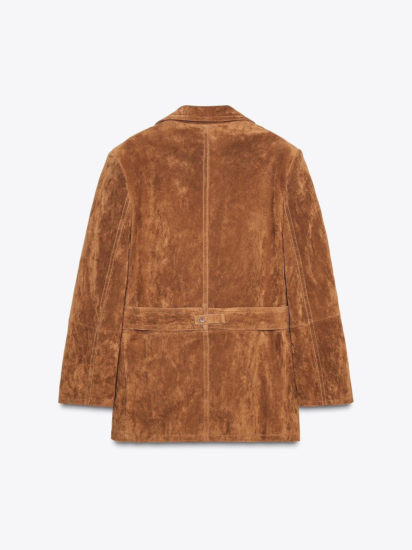 Suede Leather Blazer Coat