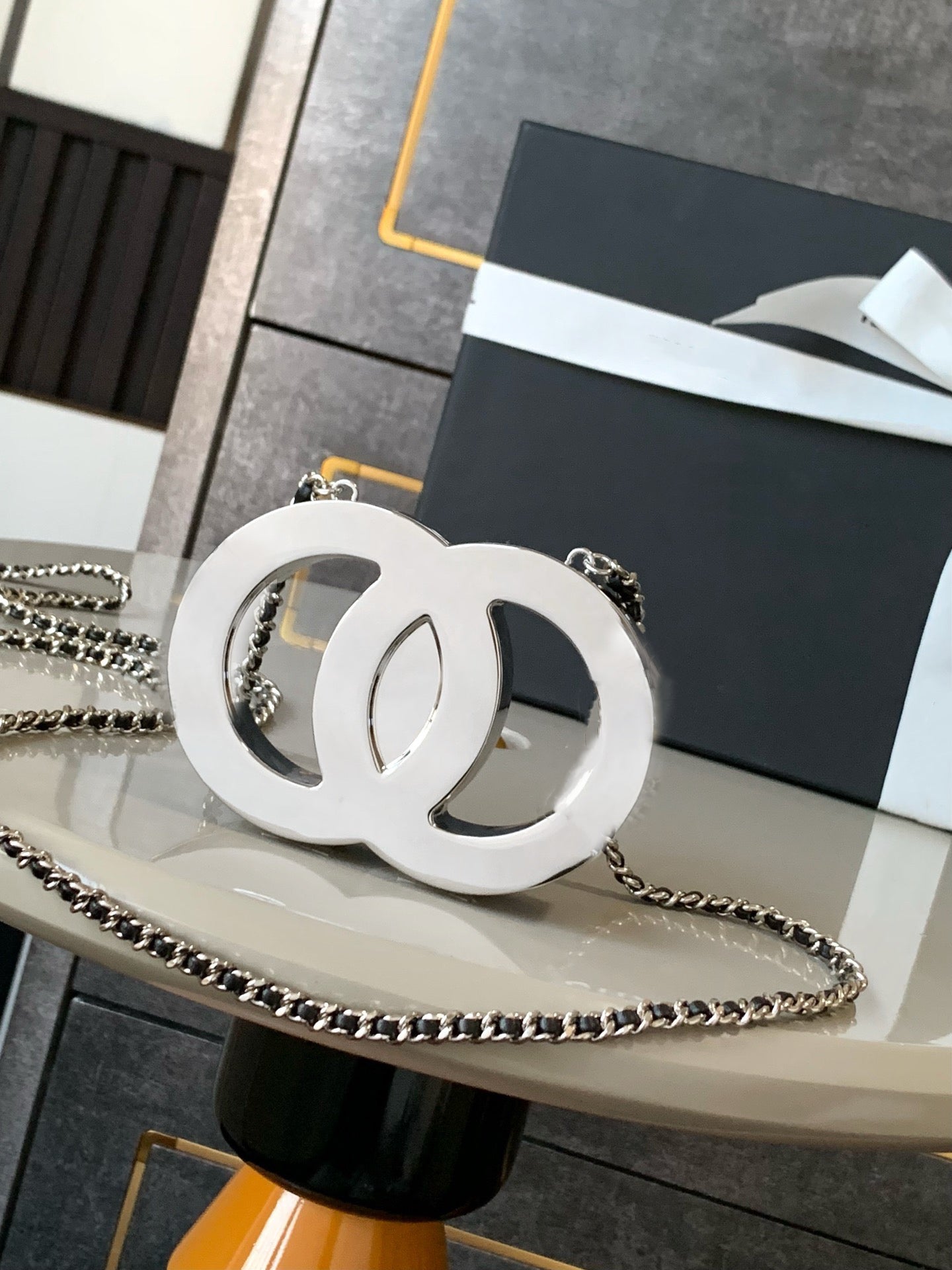 Double Circle Logo Crossbody Bag
