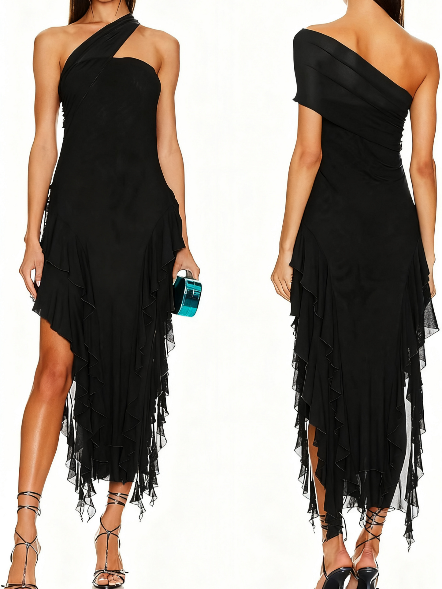 Sexy Strapless One Shoulder Maxi Dress