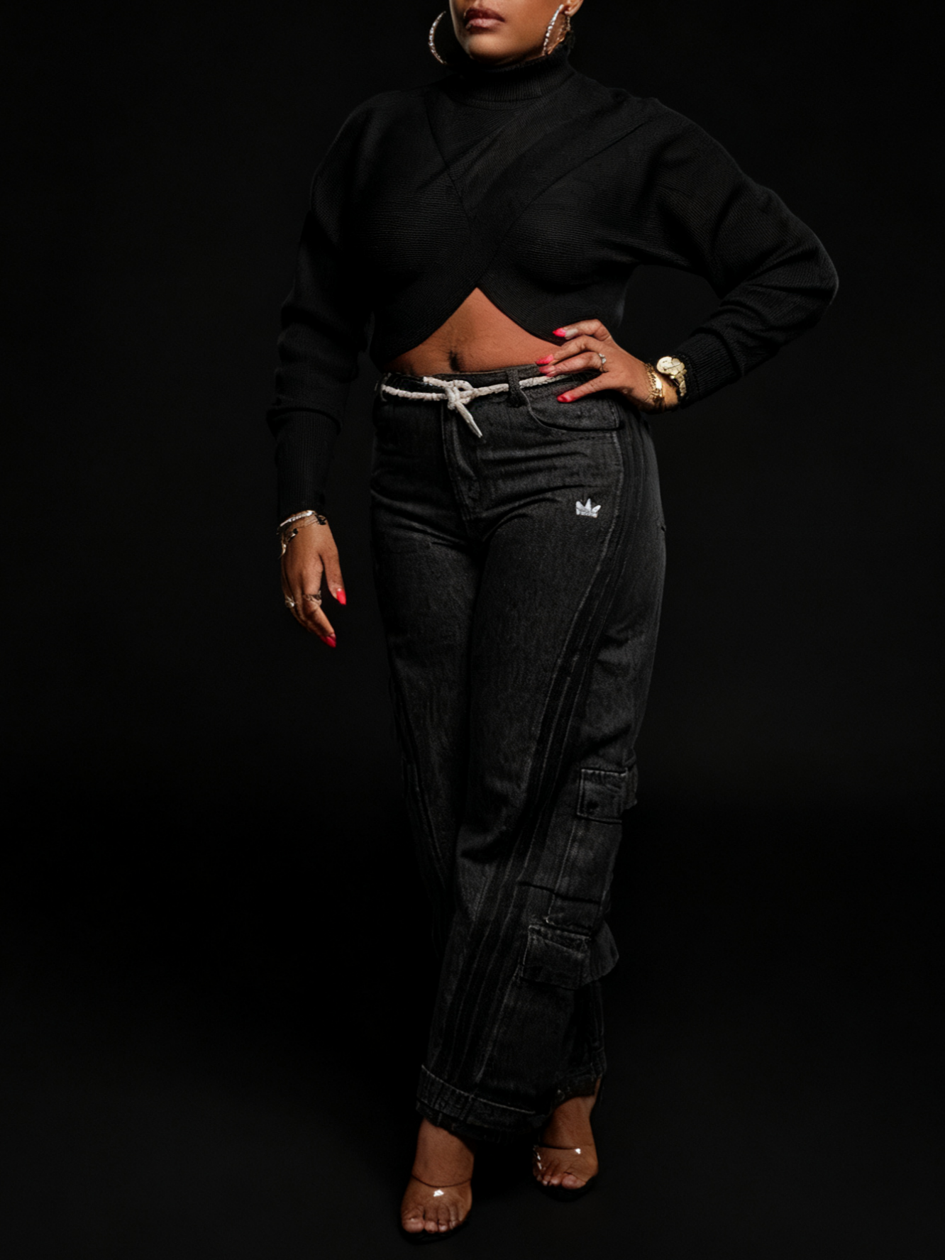 Cropped Crossover Turtleneck
