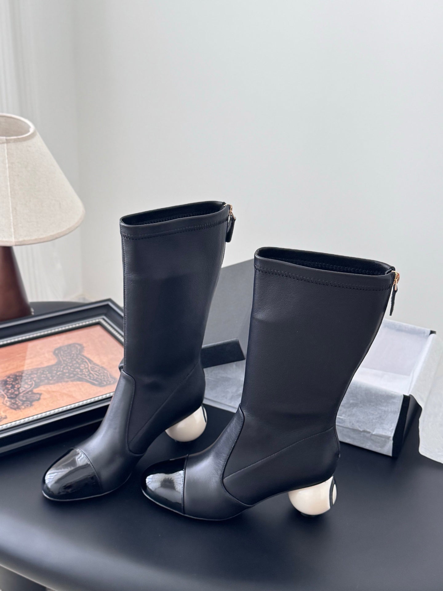 Stylish Ankle Boots with Unique Ball - Heel Design
